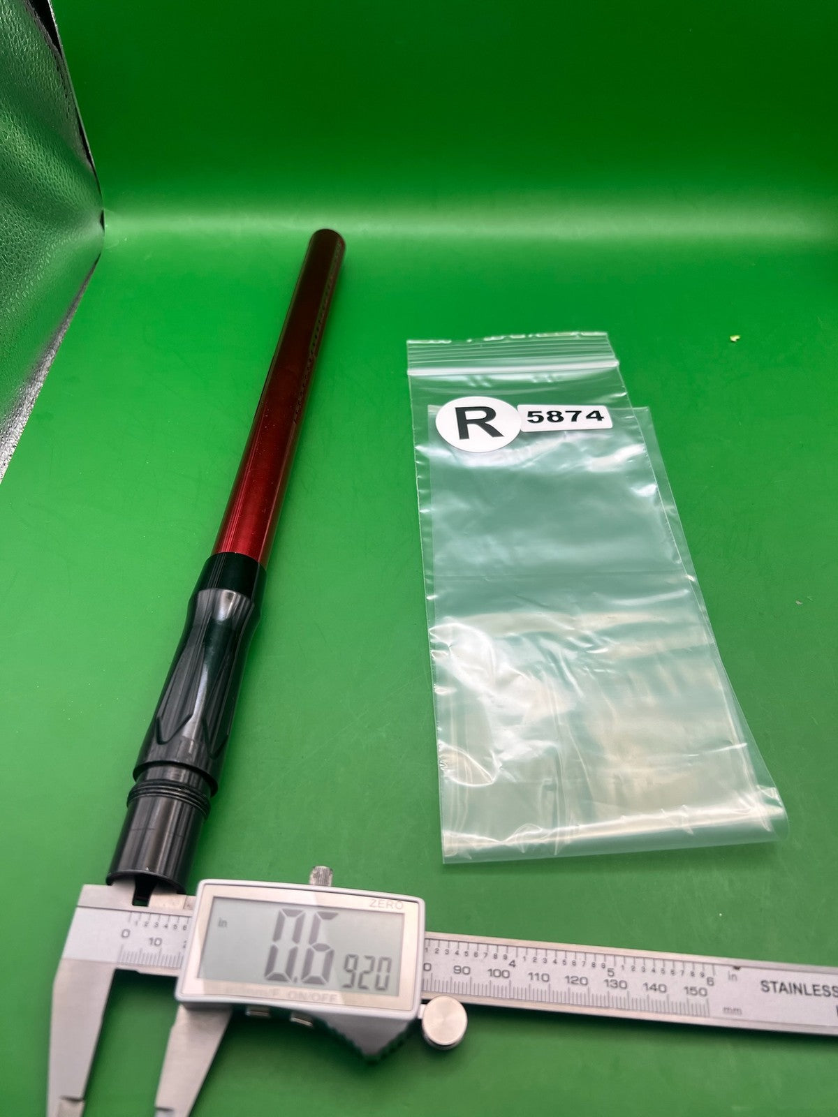 Autococker Lucky Barrel 14" .692 Red Black - used paintball barrel - red/black