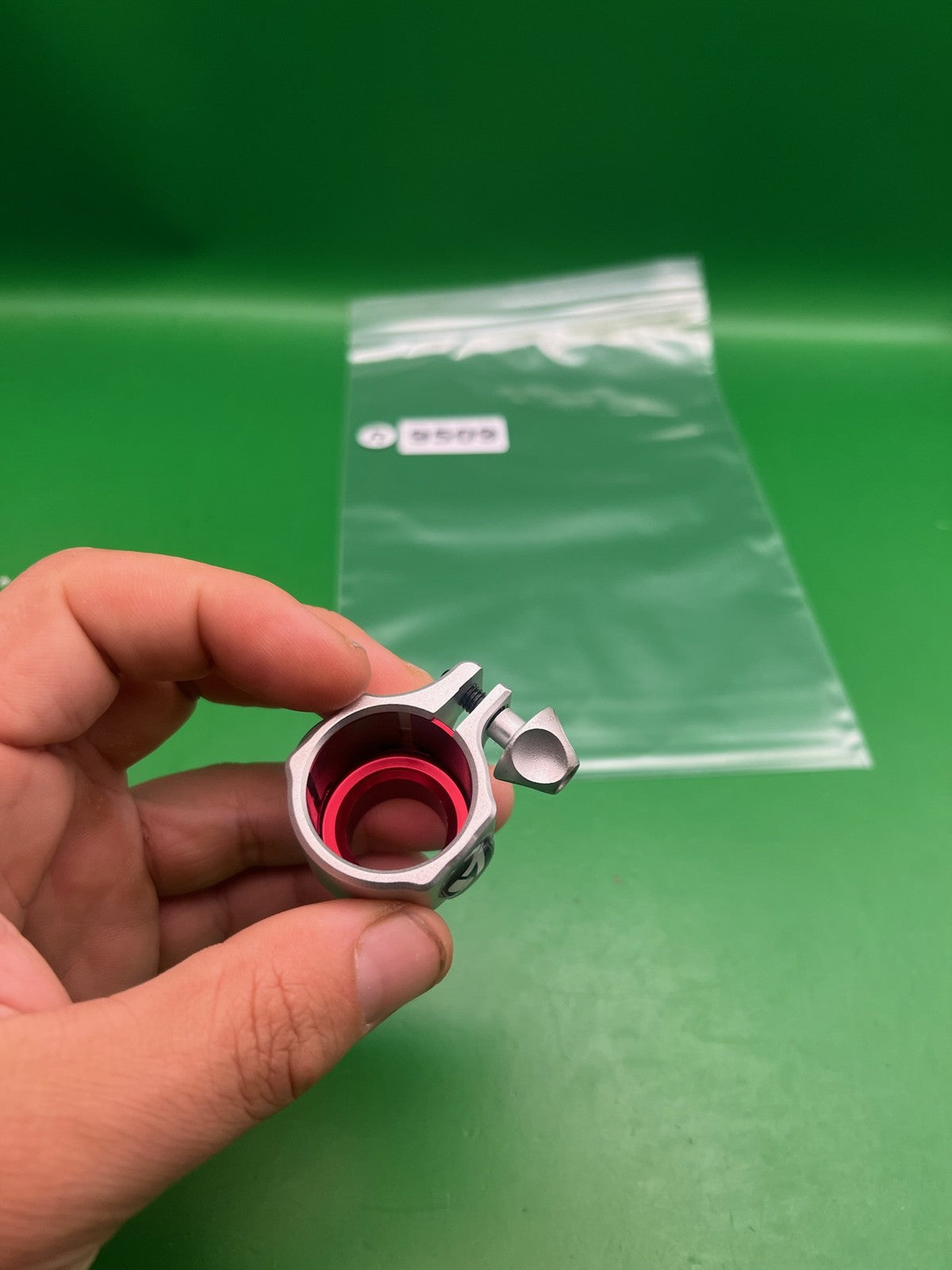 Shocktech Clamping Feedneck Silver Red Anodized Aluminum ION