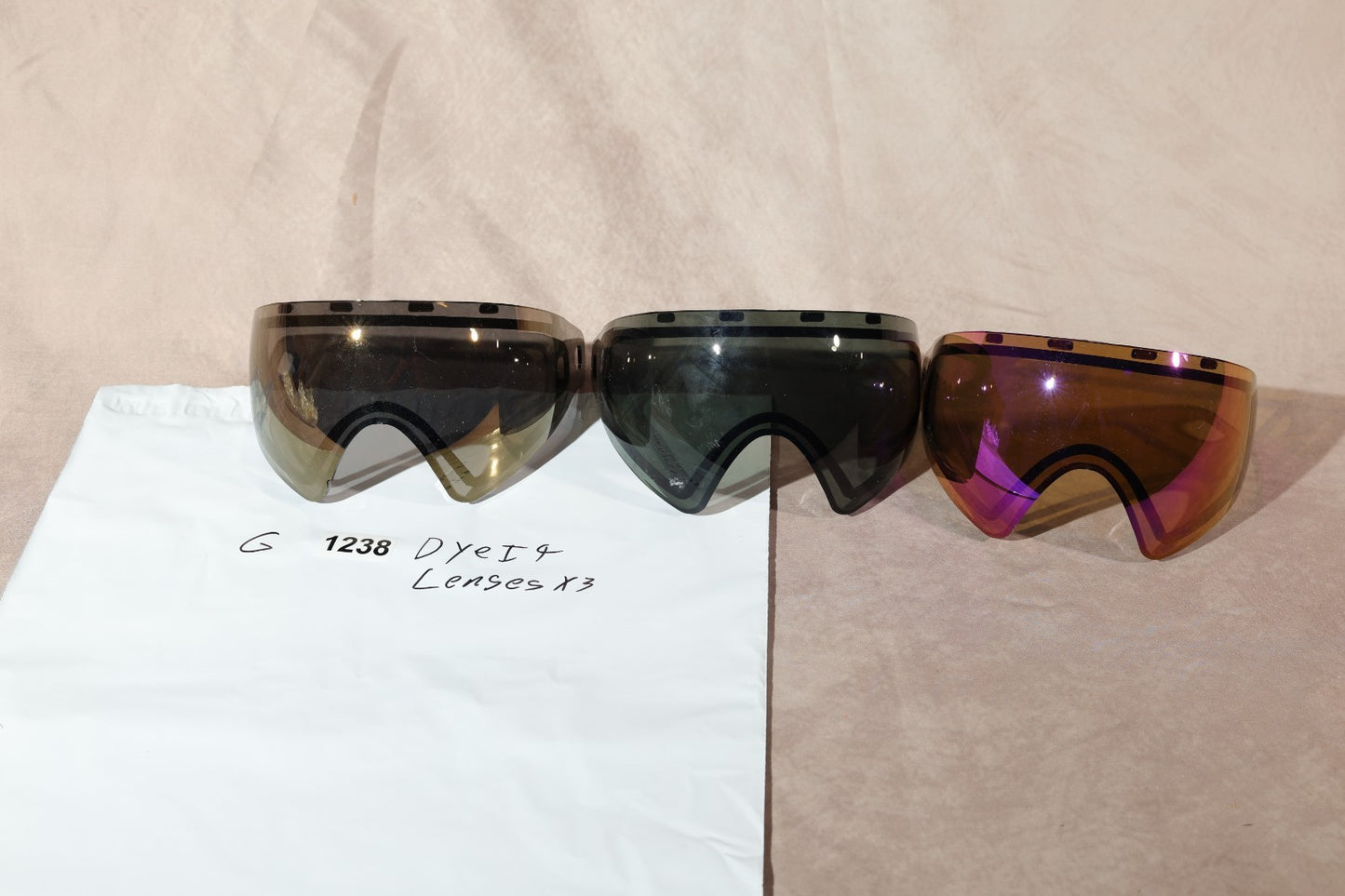 Dye I4 Paintball Goggle Replacement Lens Lot of 3 Smoke Gold Mirror Thermal