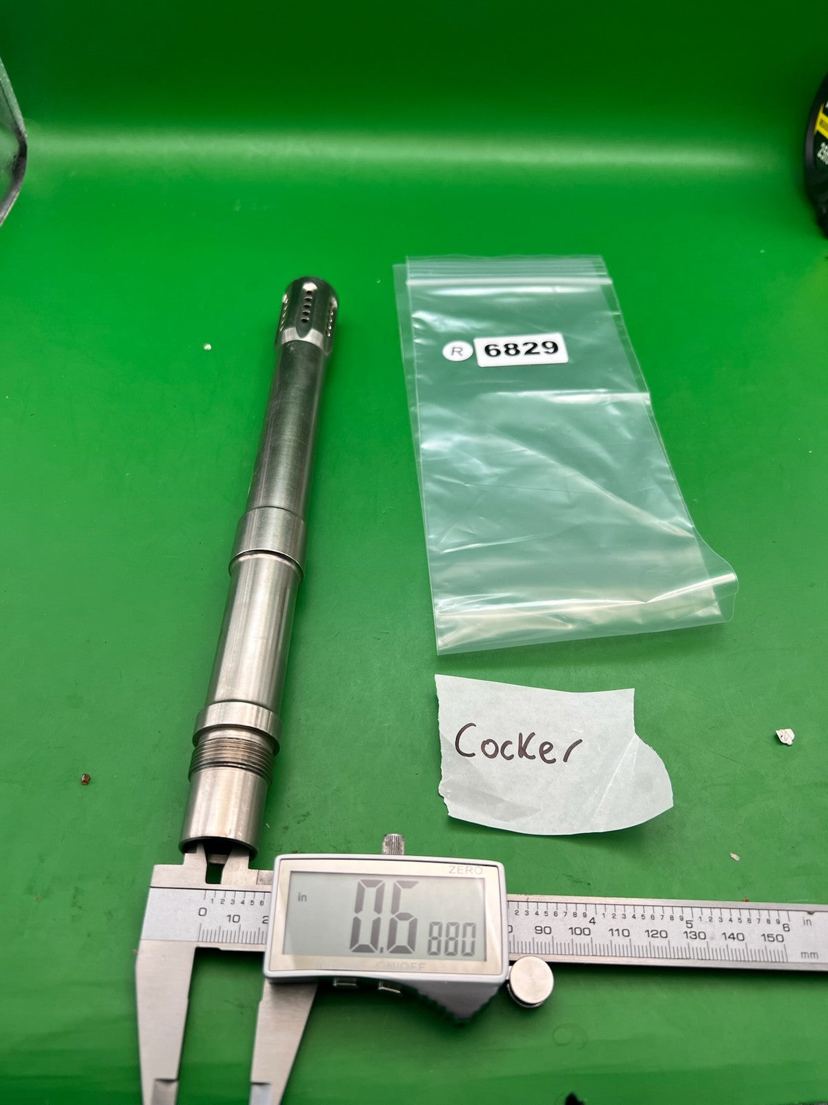 Autococker Stainless Steel Barrel .688 Bore 12in Silver - used paintball barrel - silver