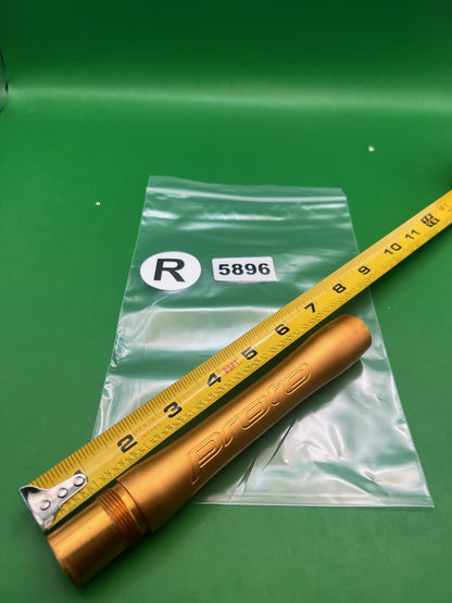 Autococker Proto Barrel Back Gold .688 bore - used paintball barrel back - gold anno