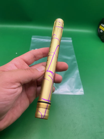 Dye Ultralite UL 14" Barrel Tip Gold/Purple Splash Dust Anodized Front
