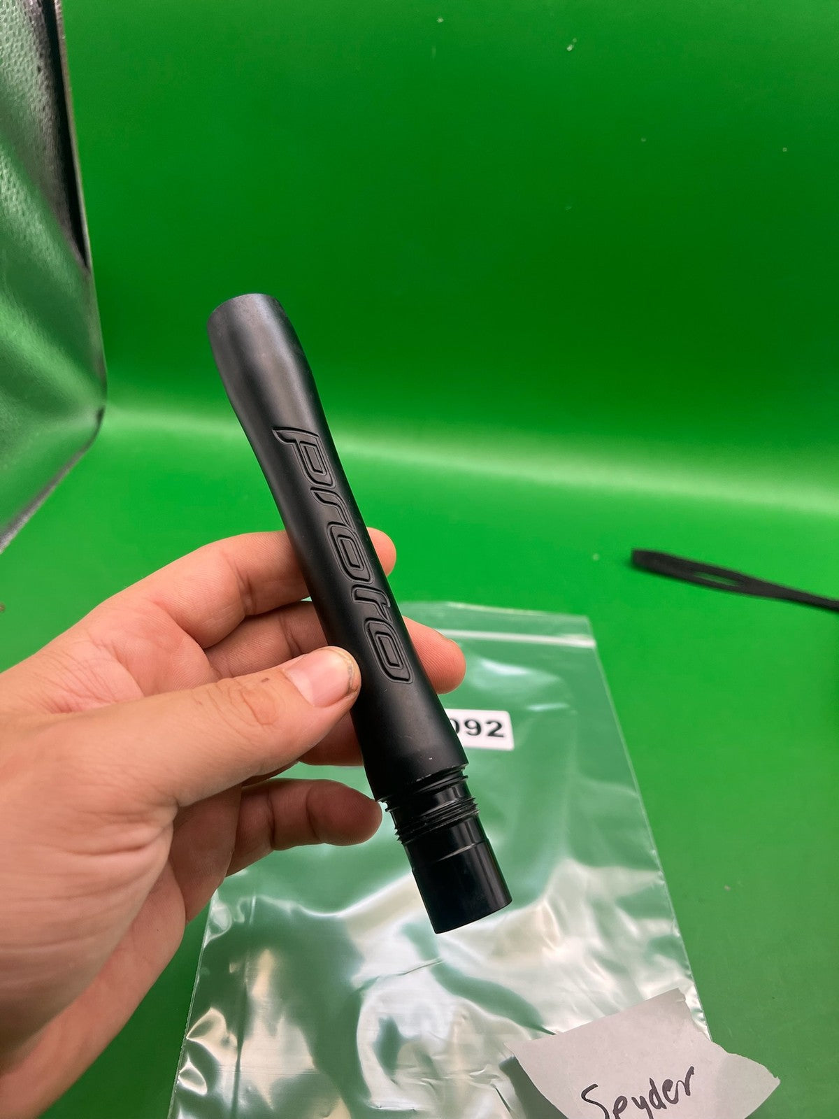 Proto Barrel Back Spyder Thread 8" .687 Black - used paintball barrel back - black