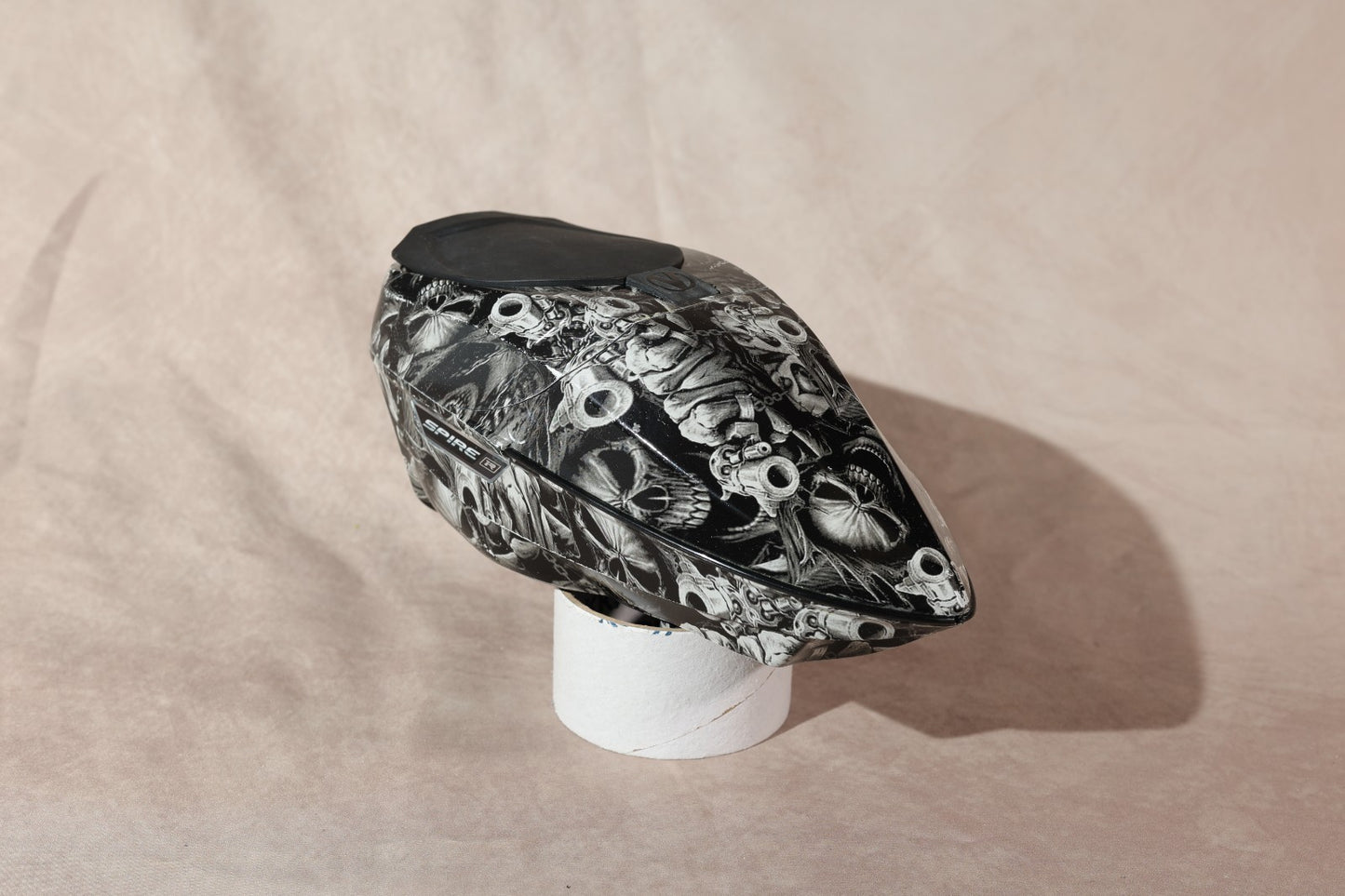 Virtue Spire IR Paintball Hopper Loader Skull Hydro Dip Black Grey