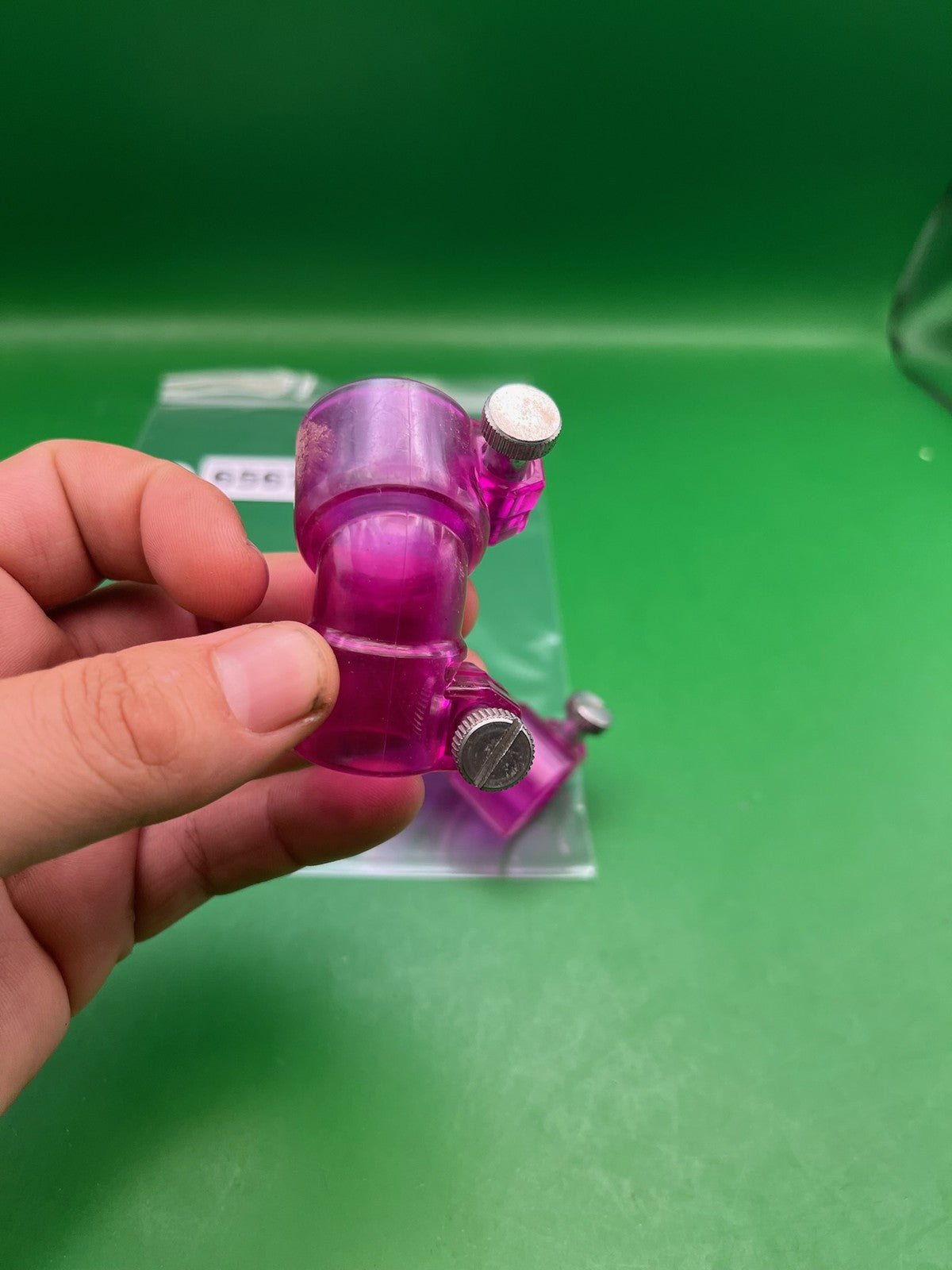 Purple Paintball Elbows - x2 - used paintball feed elbow / hopper elbow - translucent purple