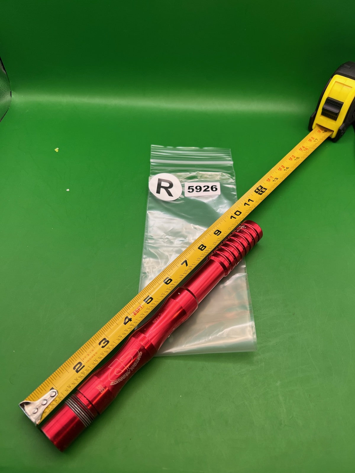 Autococker CP Custom Products Barrel Back 12" .689 Red - used paintball barrel back - red anno