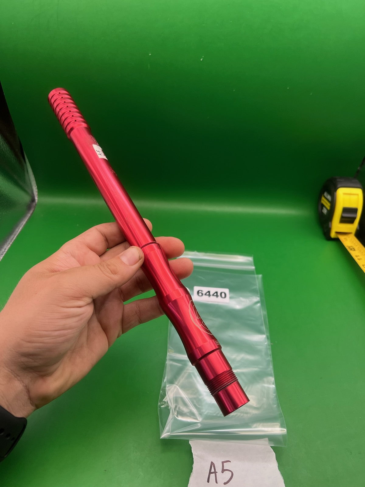 CP Custom Products Barrel Red 14 Inch .689 Tippmann A5 Threads - used paintball barrel - red anno