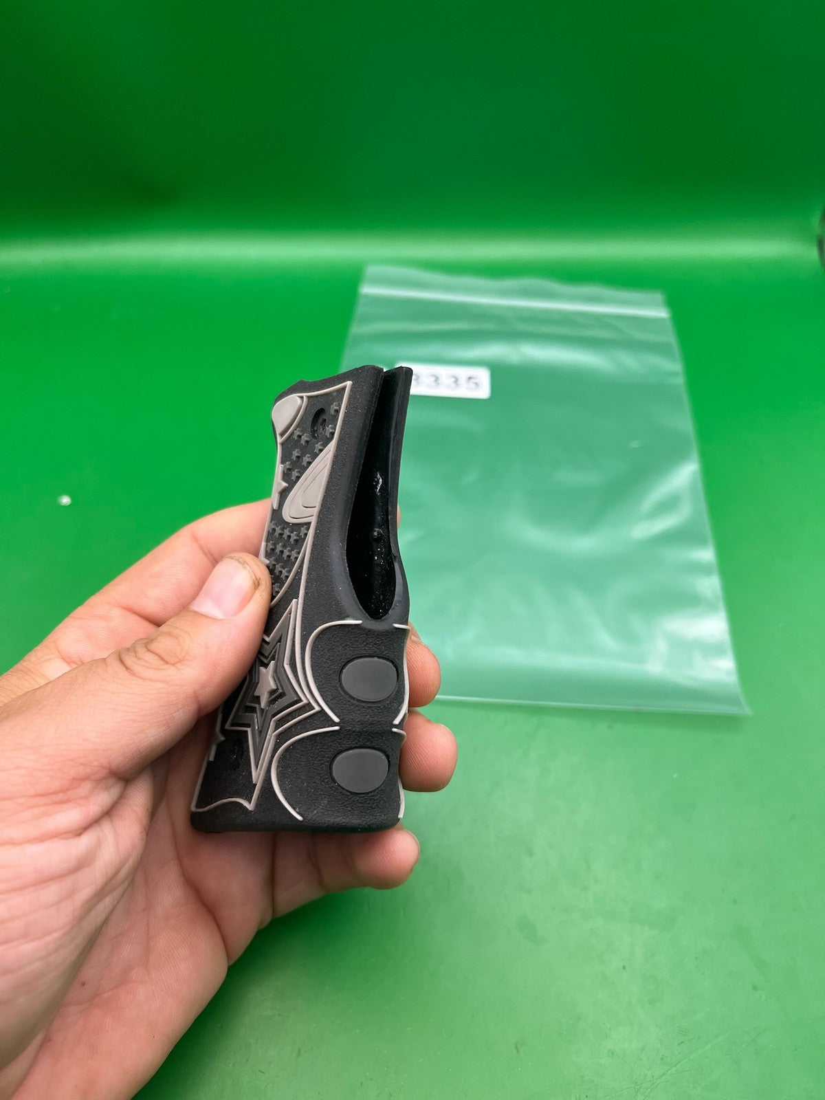 Gen X Global GXG 1911 45 Style Paintball Marker Grips Black Gray Stars