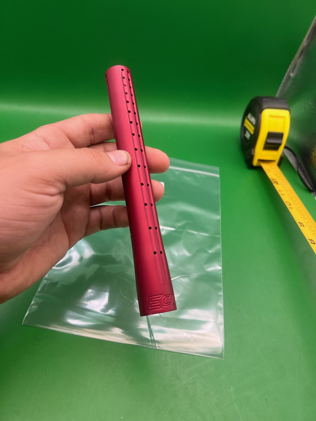 Planet Eclipse Shaft Tip - used paintball barrel tip - red anno