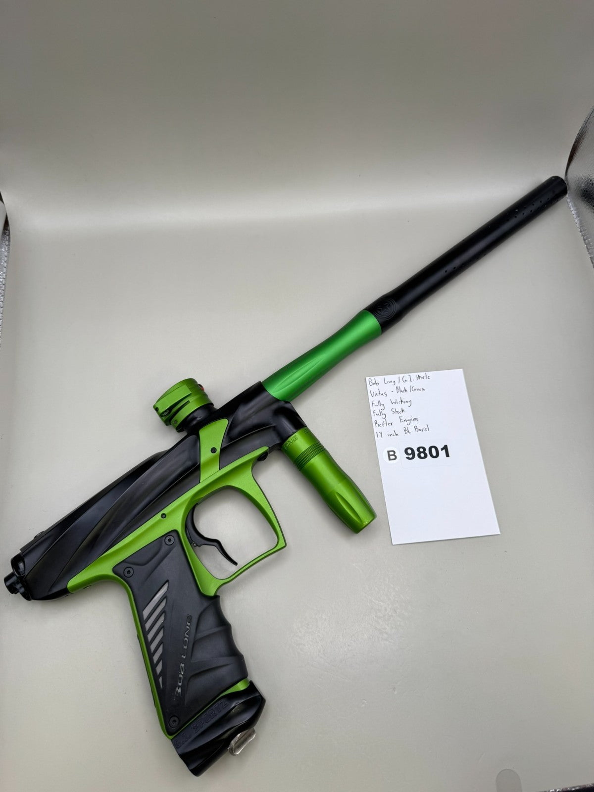 Bob Long / G.I Sportz Victus - Black/Green - Paintball Marker Fully Working