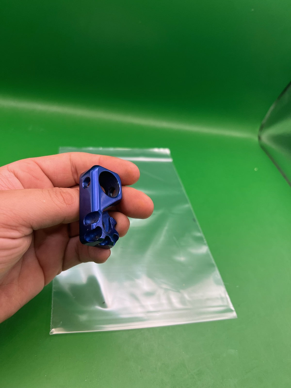 Blue Back Block Autococker - used paintball back block - blue anno