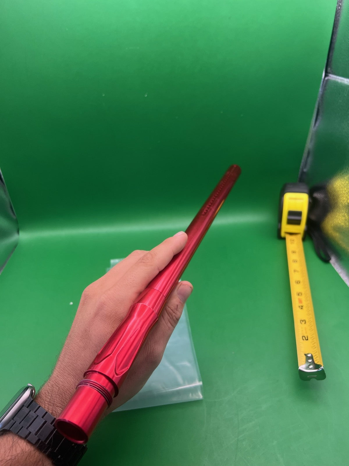 Lucky Autococker Back 16" .693 Red - used paintball barrel back - red anno
