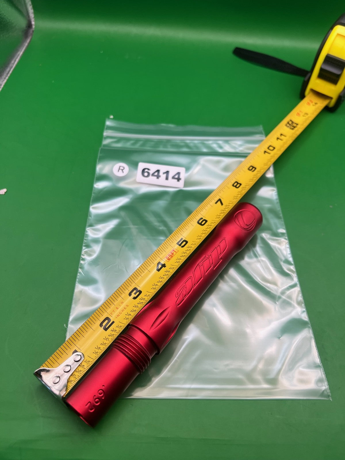 Dye Ultralite Barrel Back Red .692 Bore Angel Threaded - used paintball barrel back - red anno