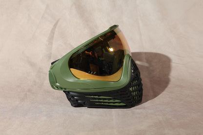Virtue VIO Paintball Mask Olive Green With Gold Mirror Lens And Strap Bundle