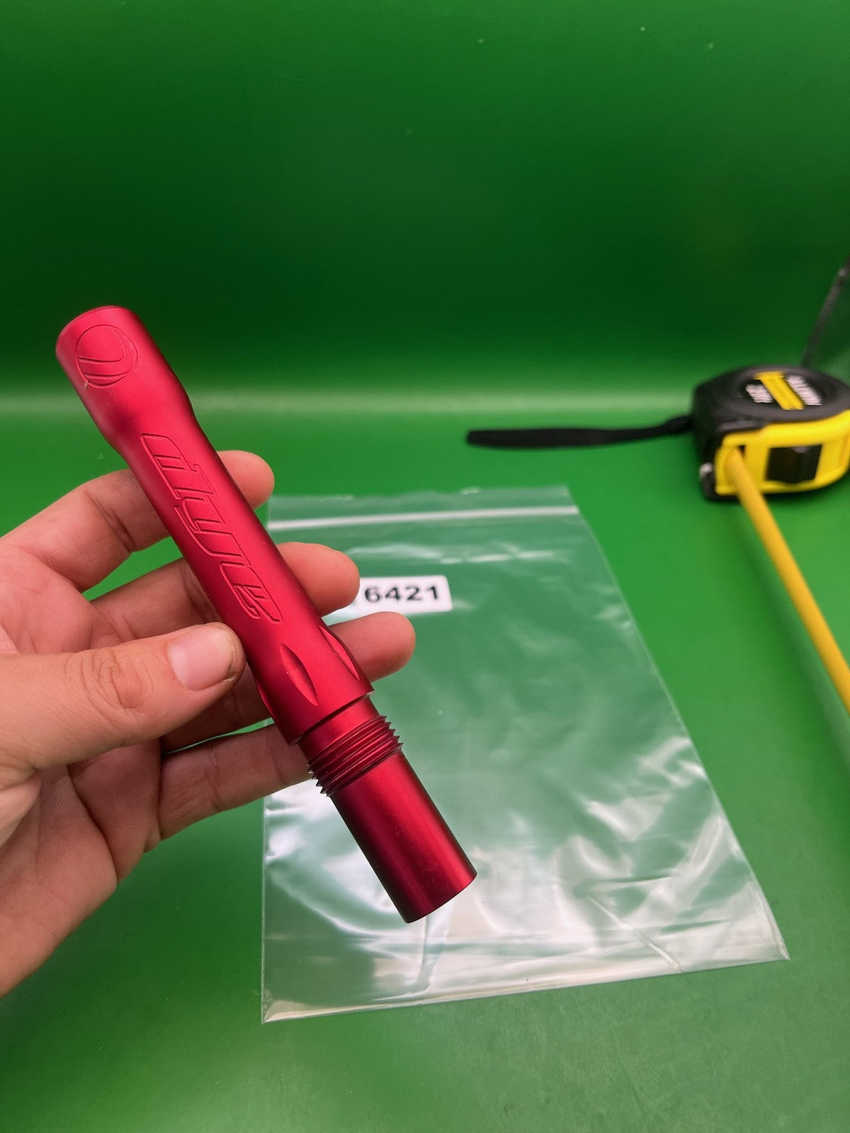 Dye Ultralite Barrel Back Red Angel Threaded - used paintball barrel back - red anno