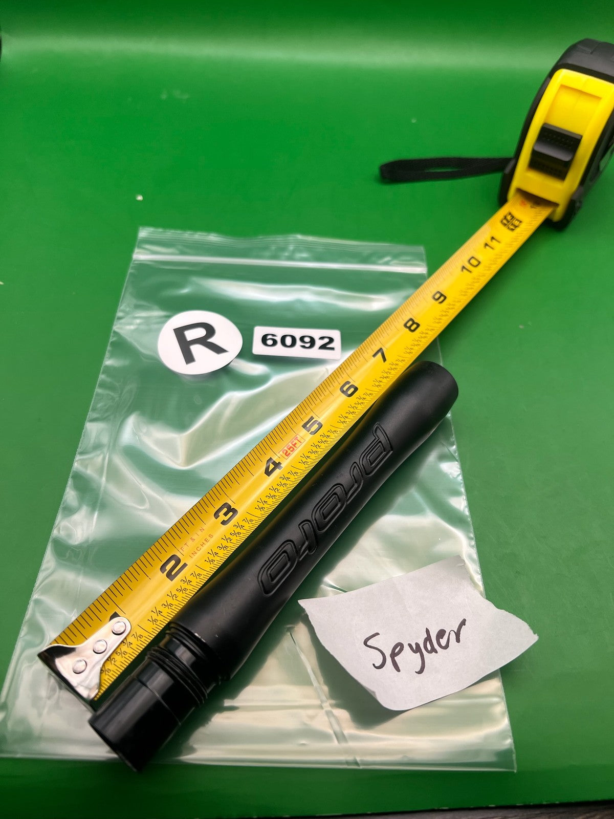 Proto Barrel Back Spyder Thread 8" .687 Black - used paintball barrel back - black