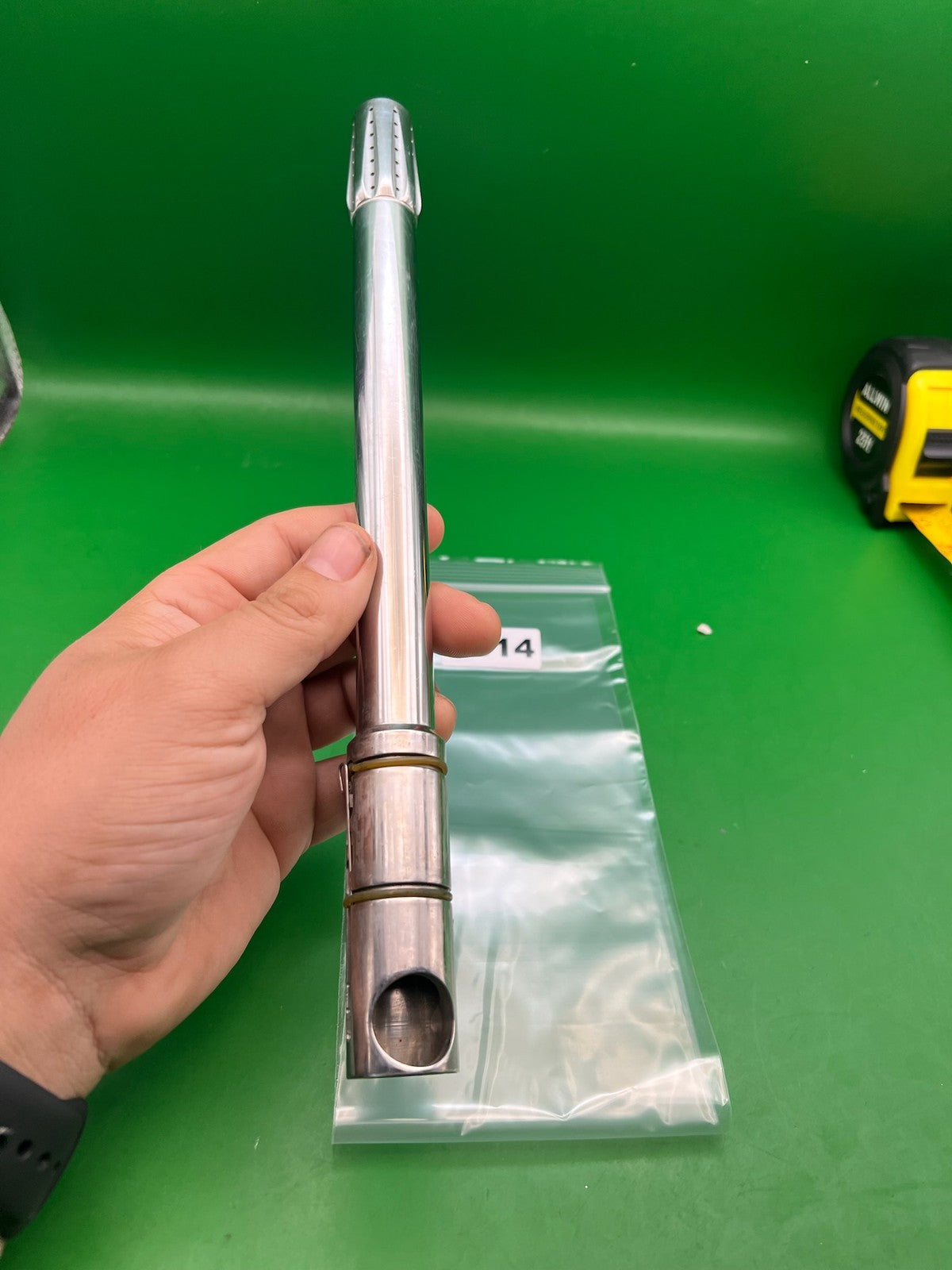 AGD Automag Stainless Steel Paintball Barrel Silver 11in .689 Bore - used paintball barrel - silver