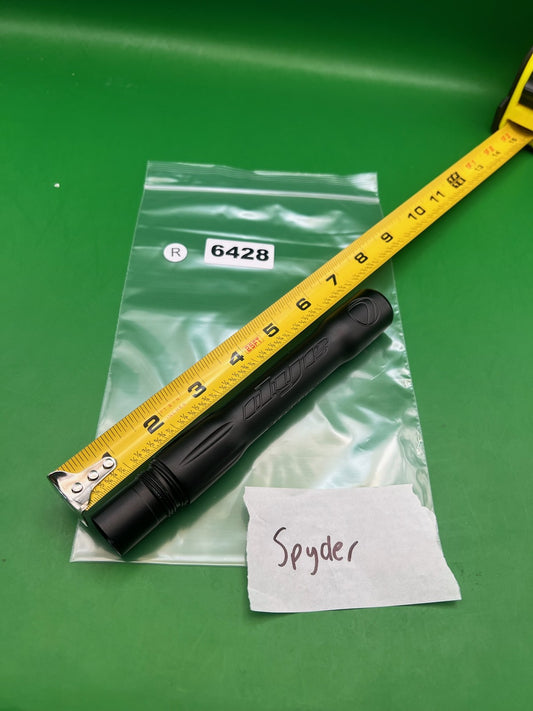 Dye Ultralite Barrel Back Spyder Thread Black 8" .688 - used paintball barrel back - black
