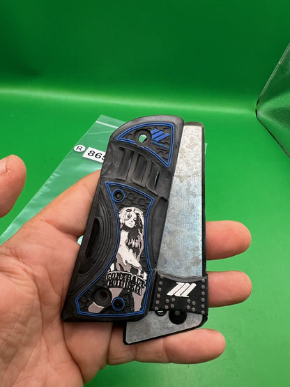 Hybrid PB Contract Killer 1911/45 Style Grip Panels Black Blue