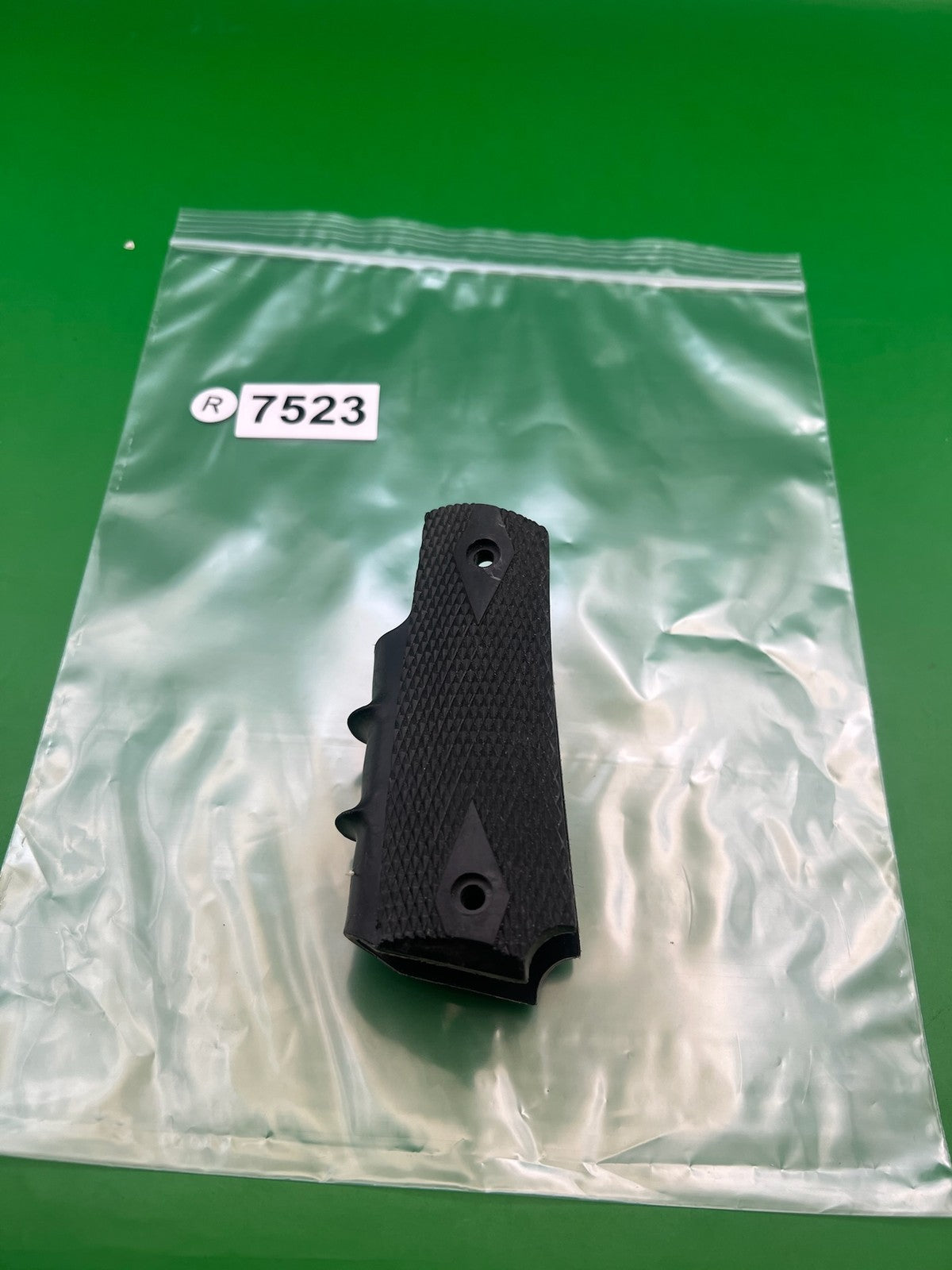 Vintage 45/1911 Style Paintball Grip Panels Black Rubber Checkered Diamond