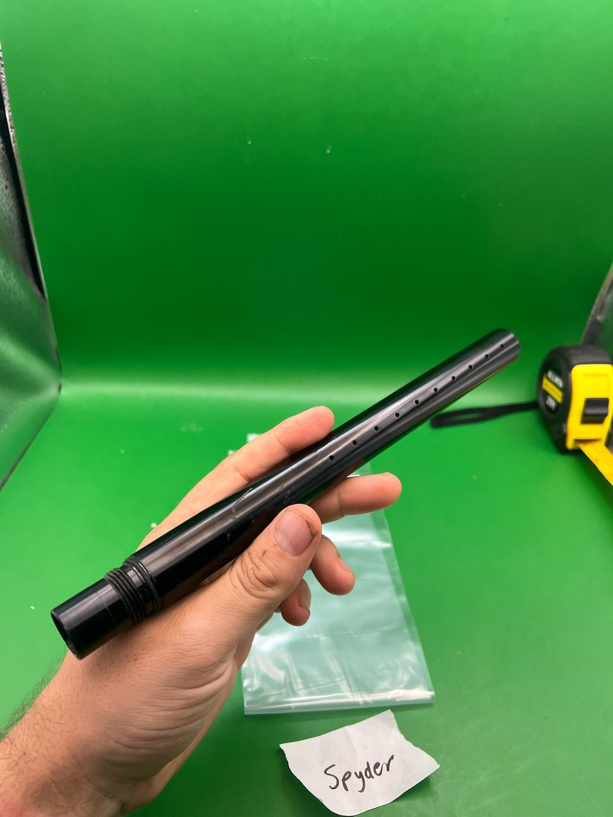 Spyder Barrel One-Piece 12" .685 Black - used paintball barrel - black