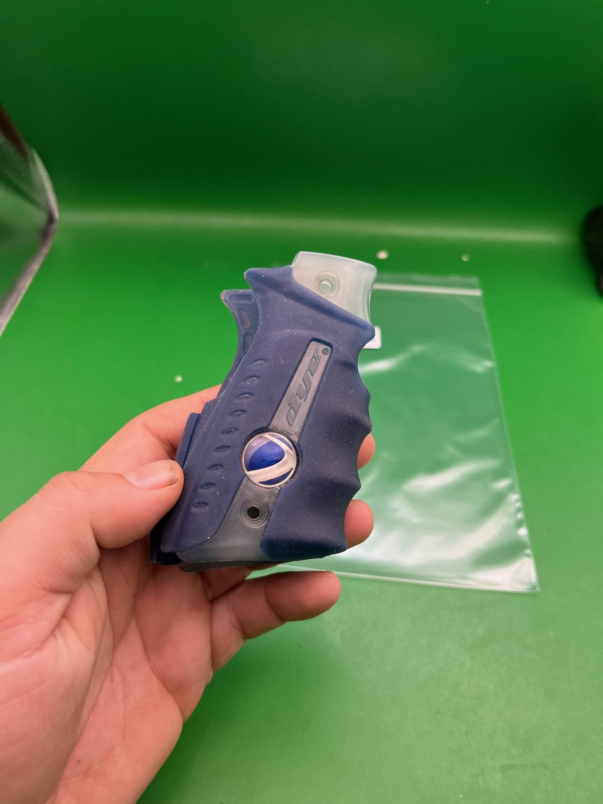 Dye Sticky Grips Blue Black Two Piece Rubber Grip Panels