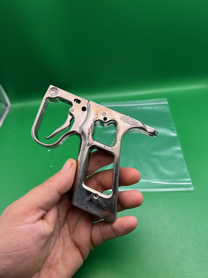 Dye Autococker Swing Hinge Double Trigger Frame Nickel Chrome Silver