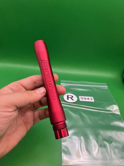 Ion Luxe Proto Barrel Back 8" .694 Red - used paintball barrel back - red anno