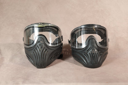 Paintball Mask Lot of 2 Empire Helix Black Full Face Goggles Clear Lens Used
