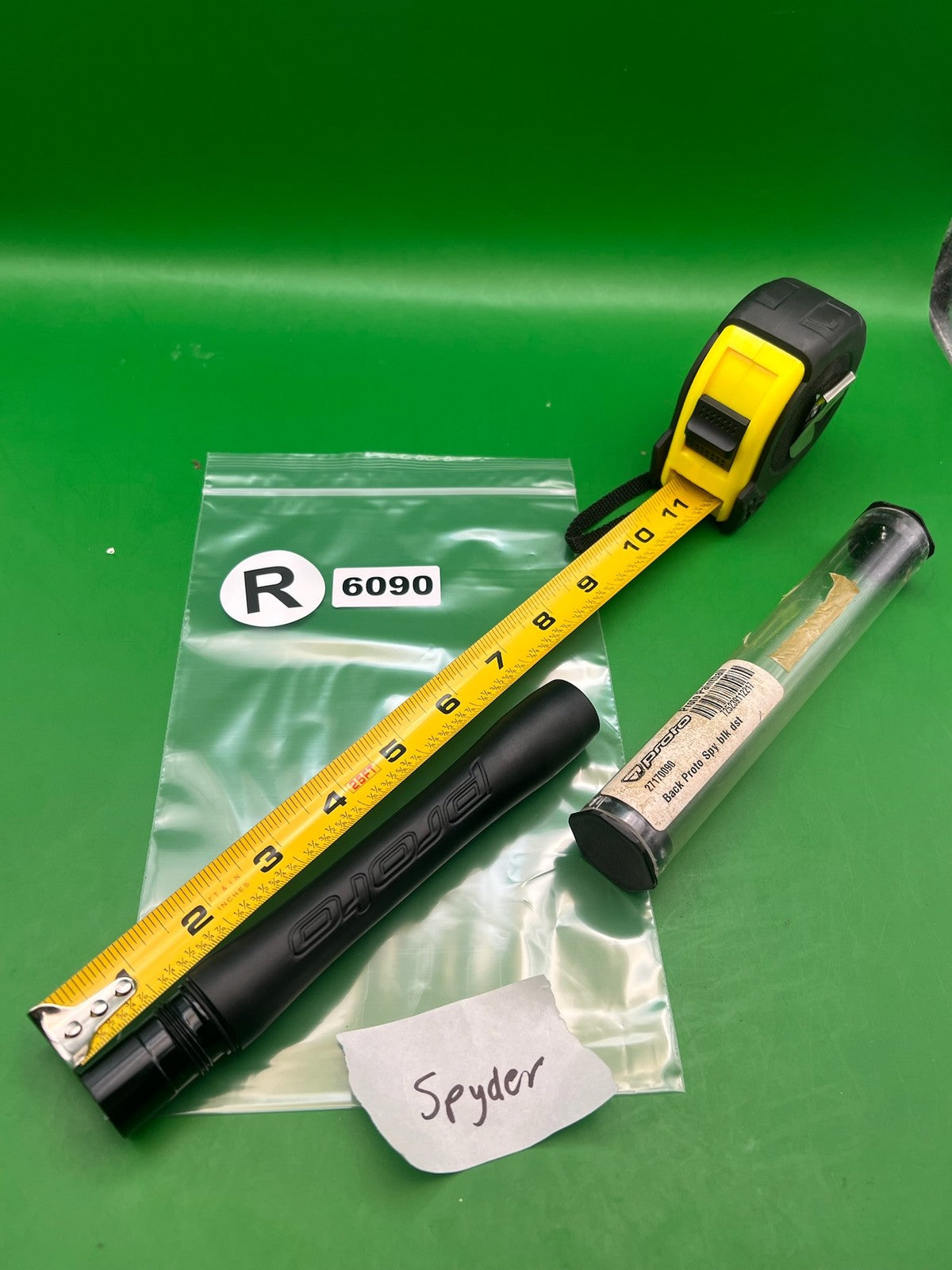 Proto Barrel Back Spyder Thread 6" .693 Black - used paintball barrel back - black
