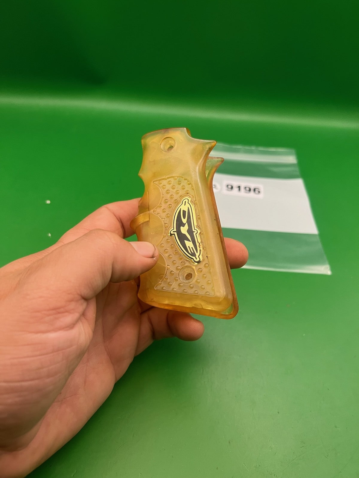 Dye 1911 45 Style Sticky Grip Panels Amber Gold Translucent