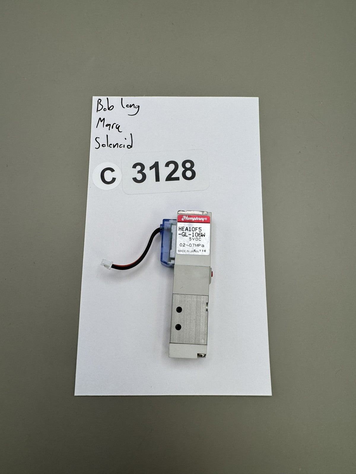 Bob Long Marq Solenoid Humphrey HEA10F5-GL-106W 5VDC Paintball