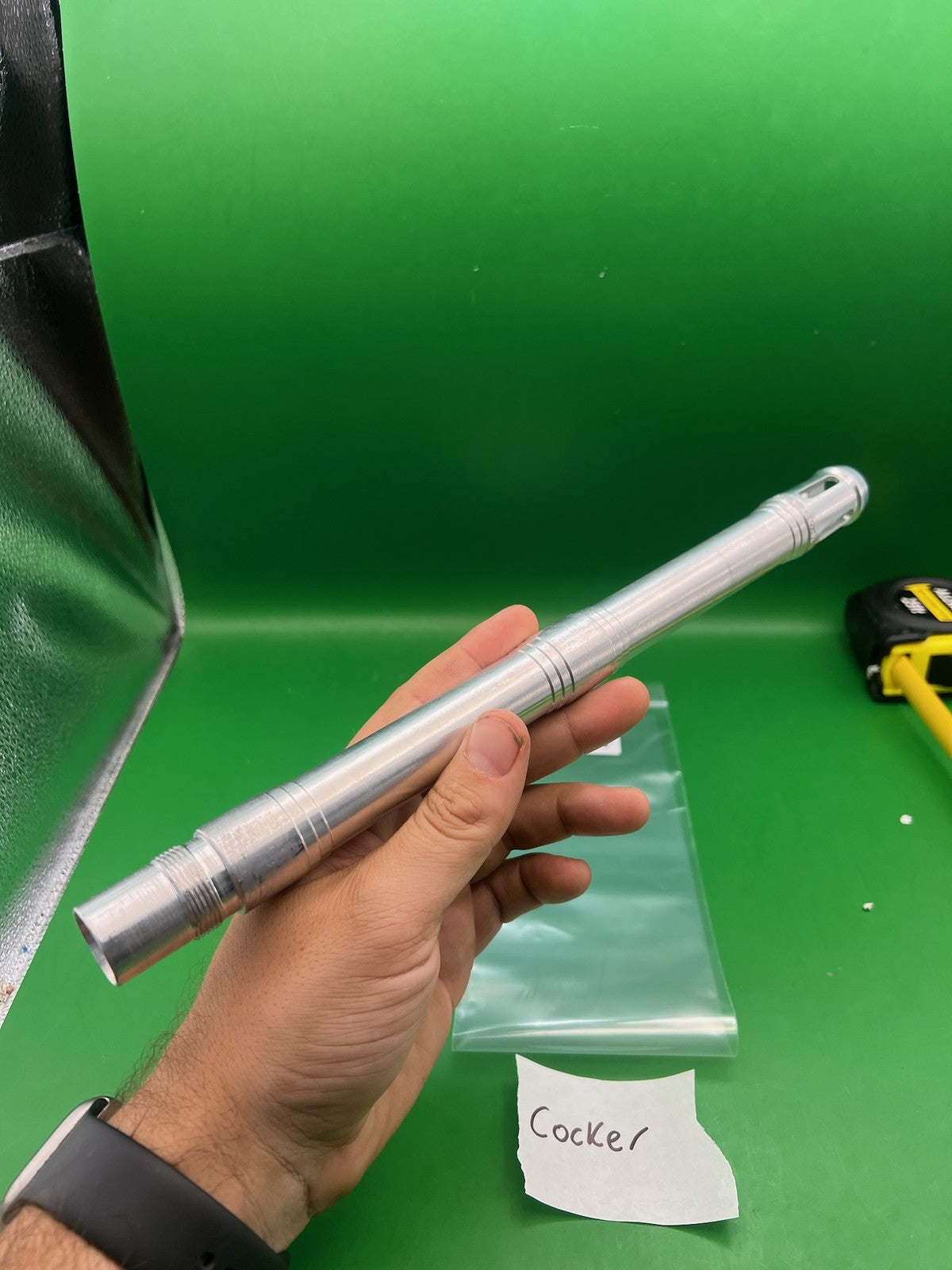 Raw Armson PTP Autococker Cocker Barrel Silver 12in .693 Bore - used paintball barrel - silver