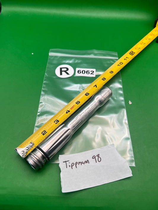 Dye Ultralight Barrel Back Tippmann 98 8" Polished - used paintball barrel back - polished silver