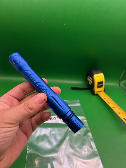 Dye UltraLite Barrel Back Blue .692 Bore Autcoocker - used paintball barrel back - blue anno