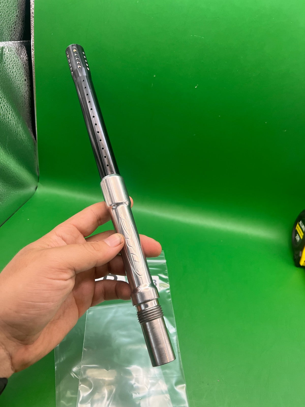 Angel Dye Boomstick Barrel 14" .683 Black Silver - used paintball barrel - black/silver
