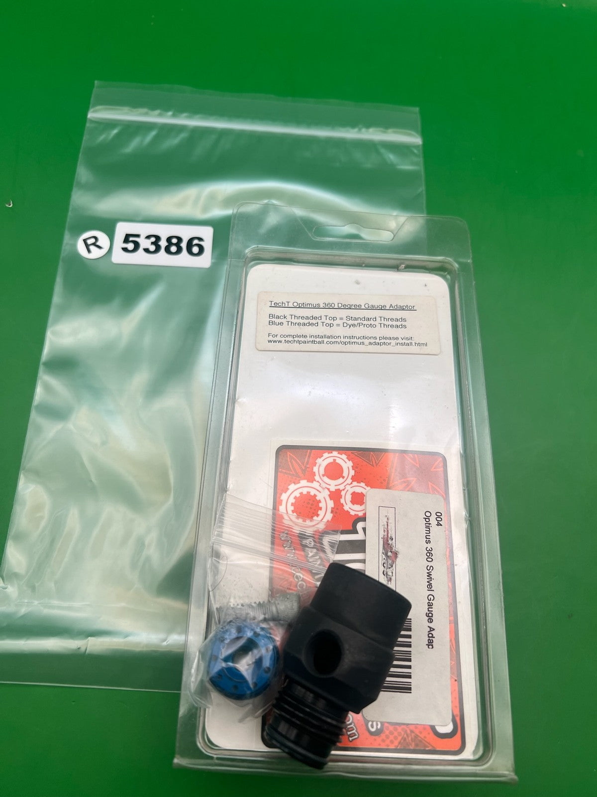 TechT Optimus 360 Degree Swivel Gauge Adapter Black Standard Threads