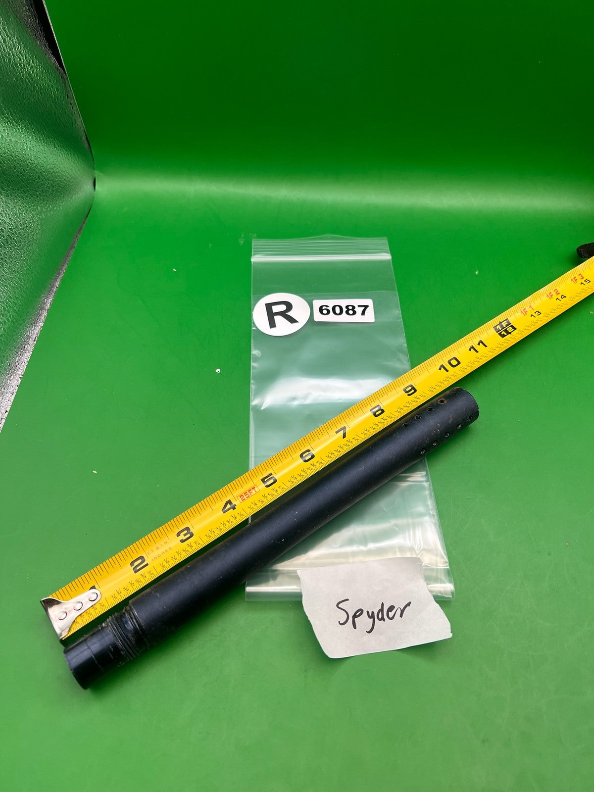 Spyder Barrel 12" .690 Black - used paintball barrel - black