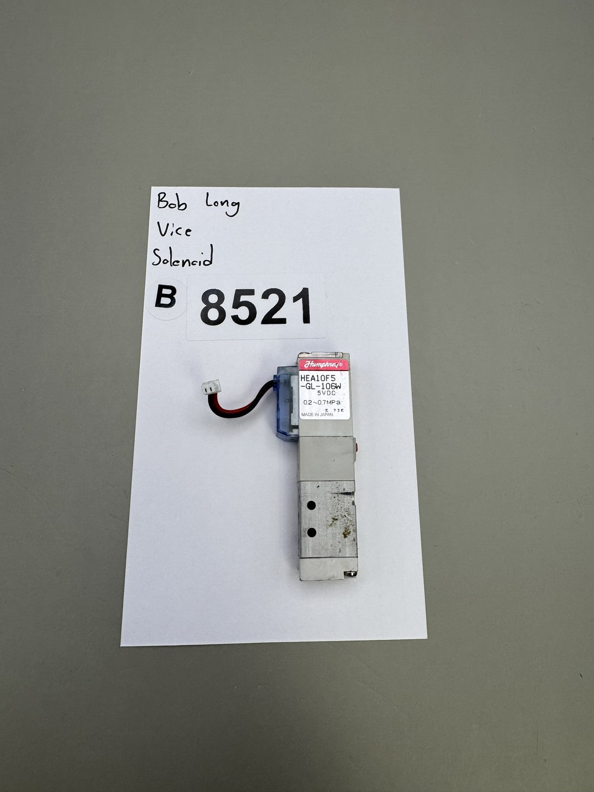 Bob Long Vice Solenoid