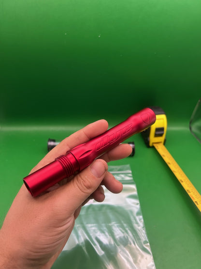Dye Ultralite Barrel Back Red .692 Angel back - used paintball barrel back - red anno
