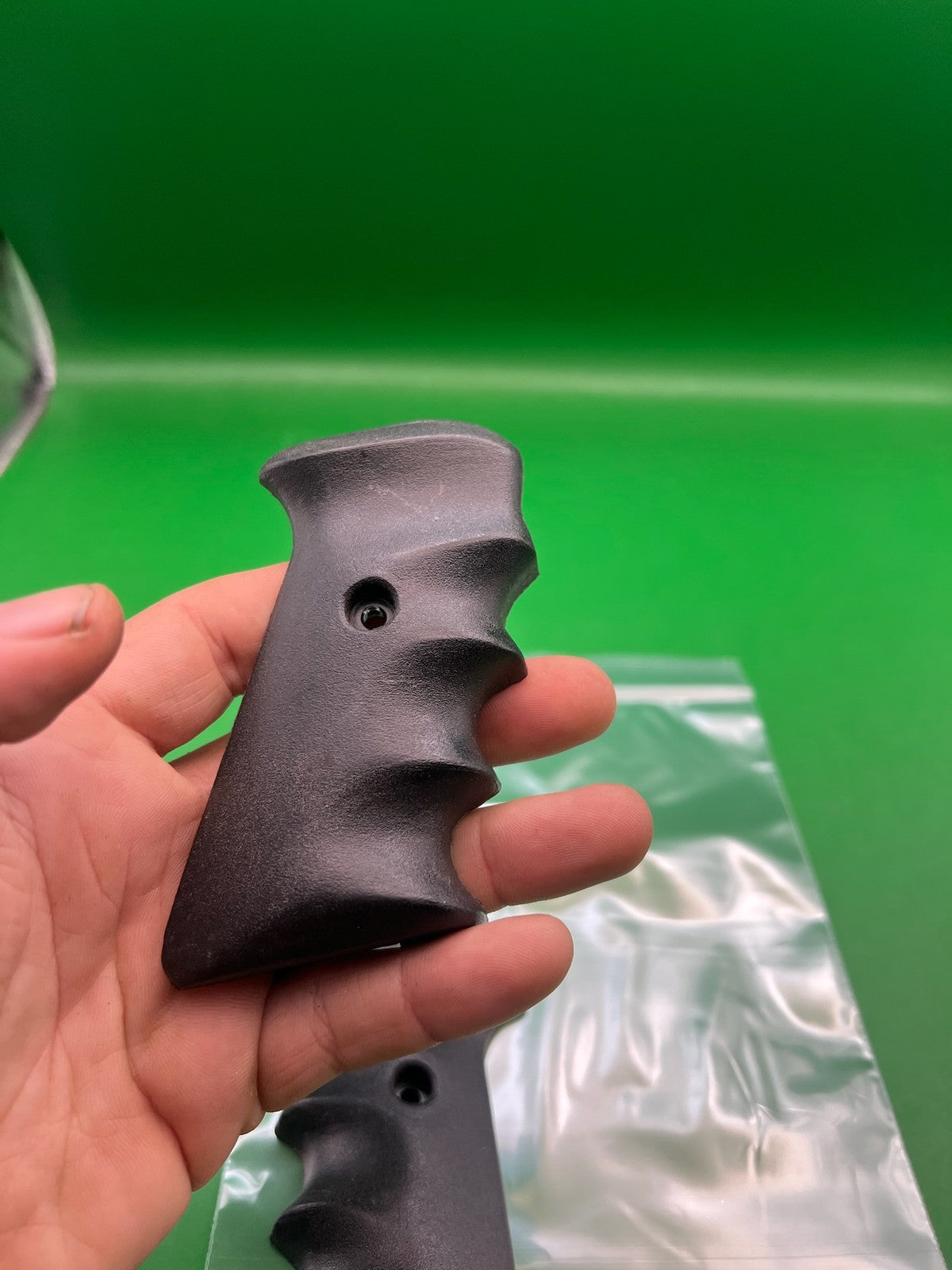 Grooved 45* Single Hole Autococker Grips - used paintball grip panels - black