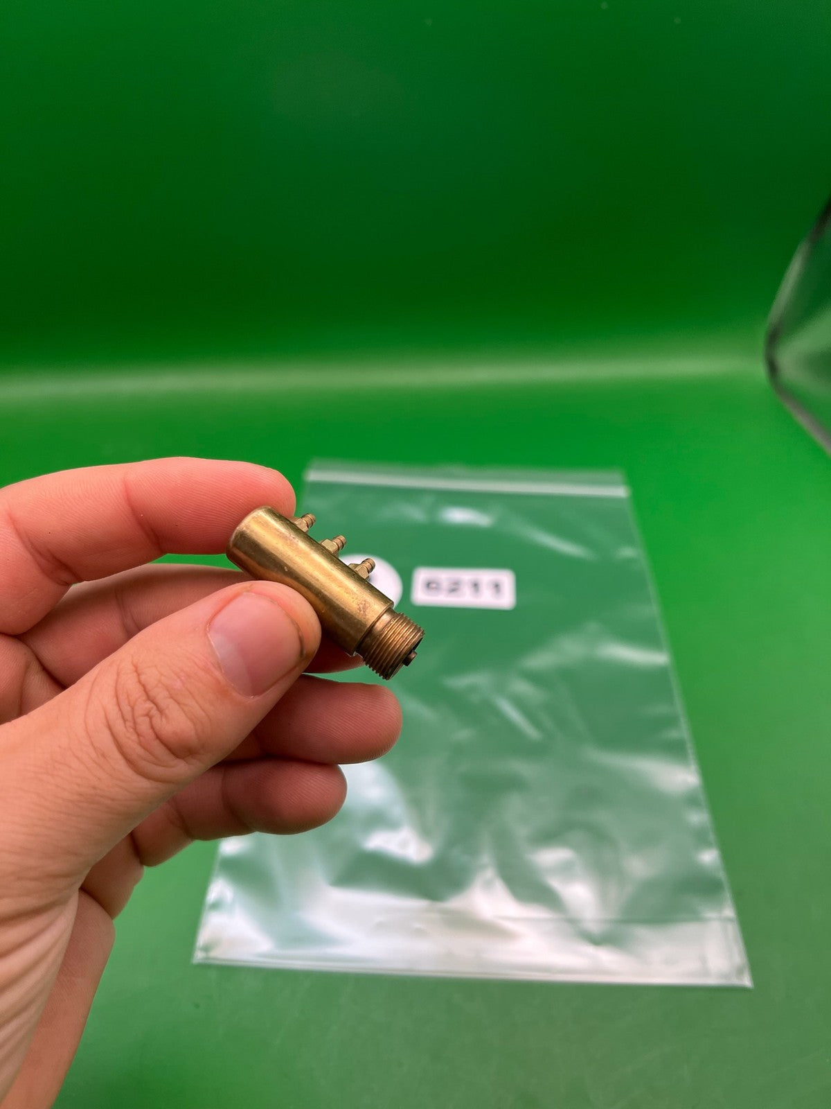 Brass Autococker 3-way - used paintball 3-way valve - brass