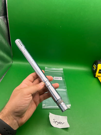 Spyder Barrel 12" .689 Silver Aluminum One Piece - used paintball barrel - silver