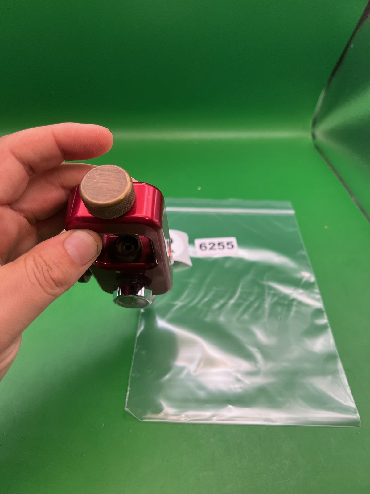 Bulldog Red Scuba Tank Adapter with Gauge Red - used paintball scuba tank adapter / fill station - red