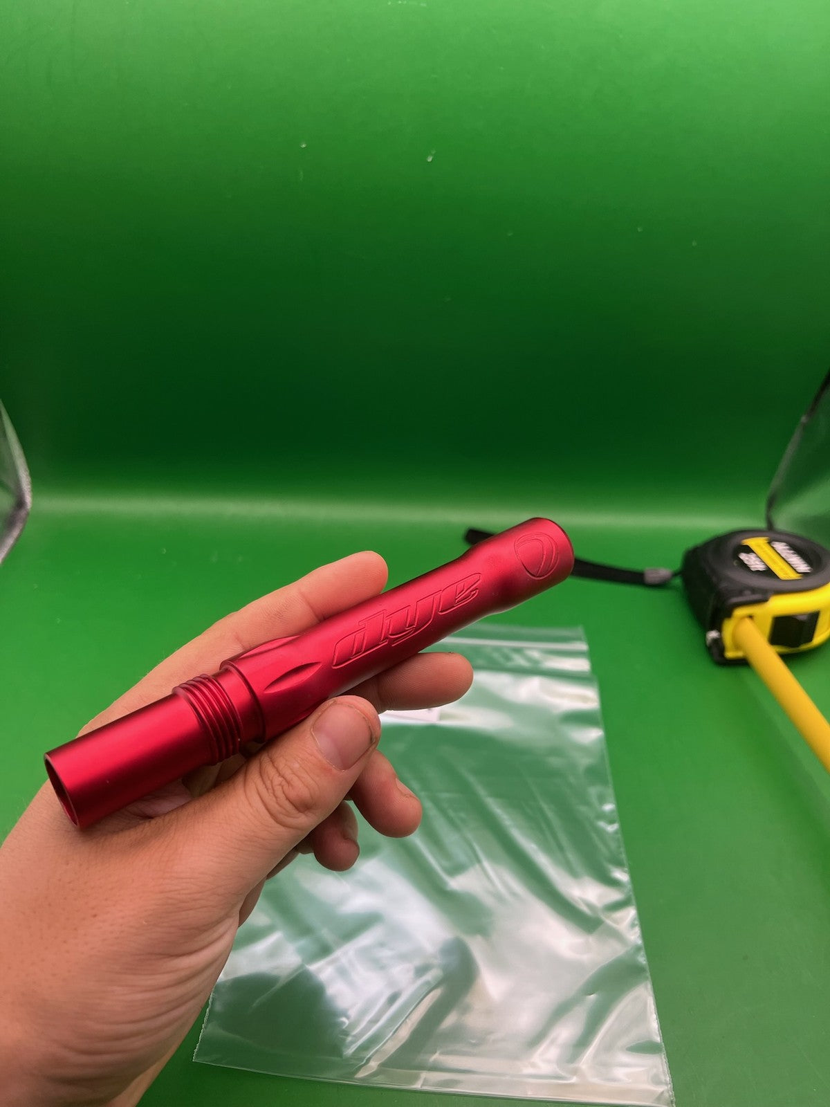 Dye Ultralite Barrel Back Red .692 Bore Angel Threaded - used paintball barrel back - red anno