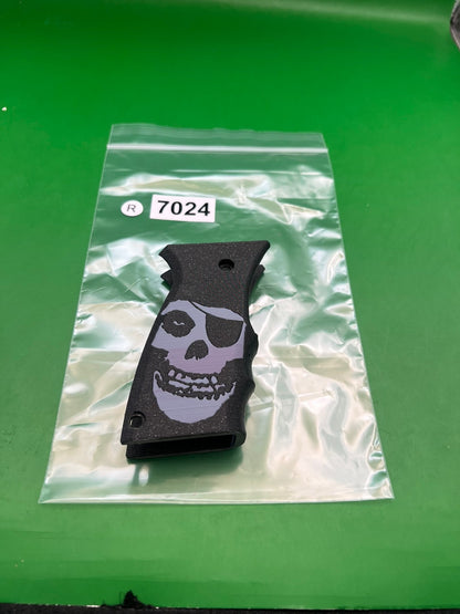 Custom 3D Printed Paintball Grip Panels Black Mushroom Cloud Skull Set