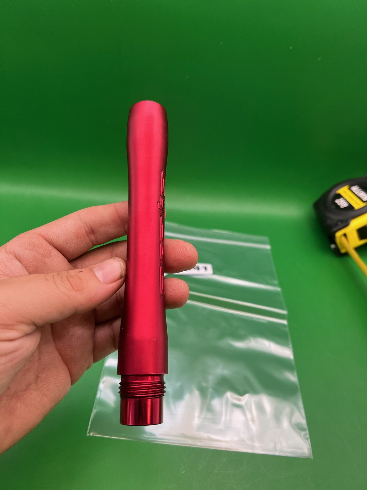 ION NXT Proto Barrel Back - used paintball barrel back - red anno