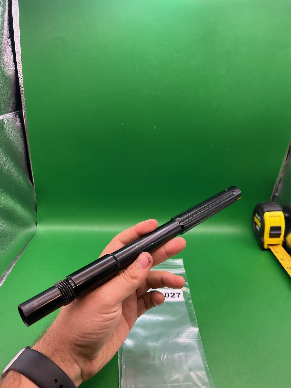 Angel Infinity Barrel Back 14" .688 Black - used paintball barrel back - black