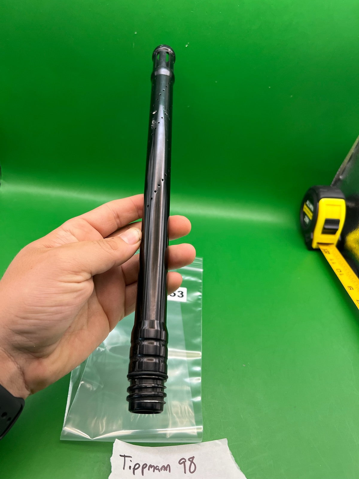 Twinforce 98 One Piece Barrel 12" Black Tippmann 98 - used paintball barrel - black
