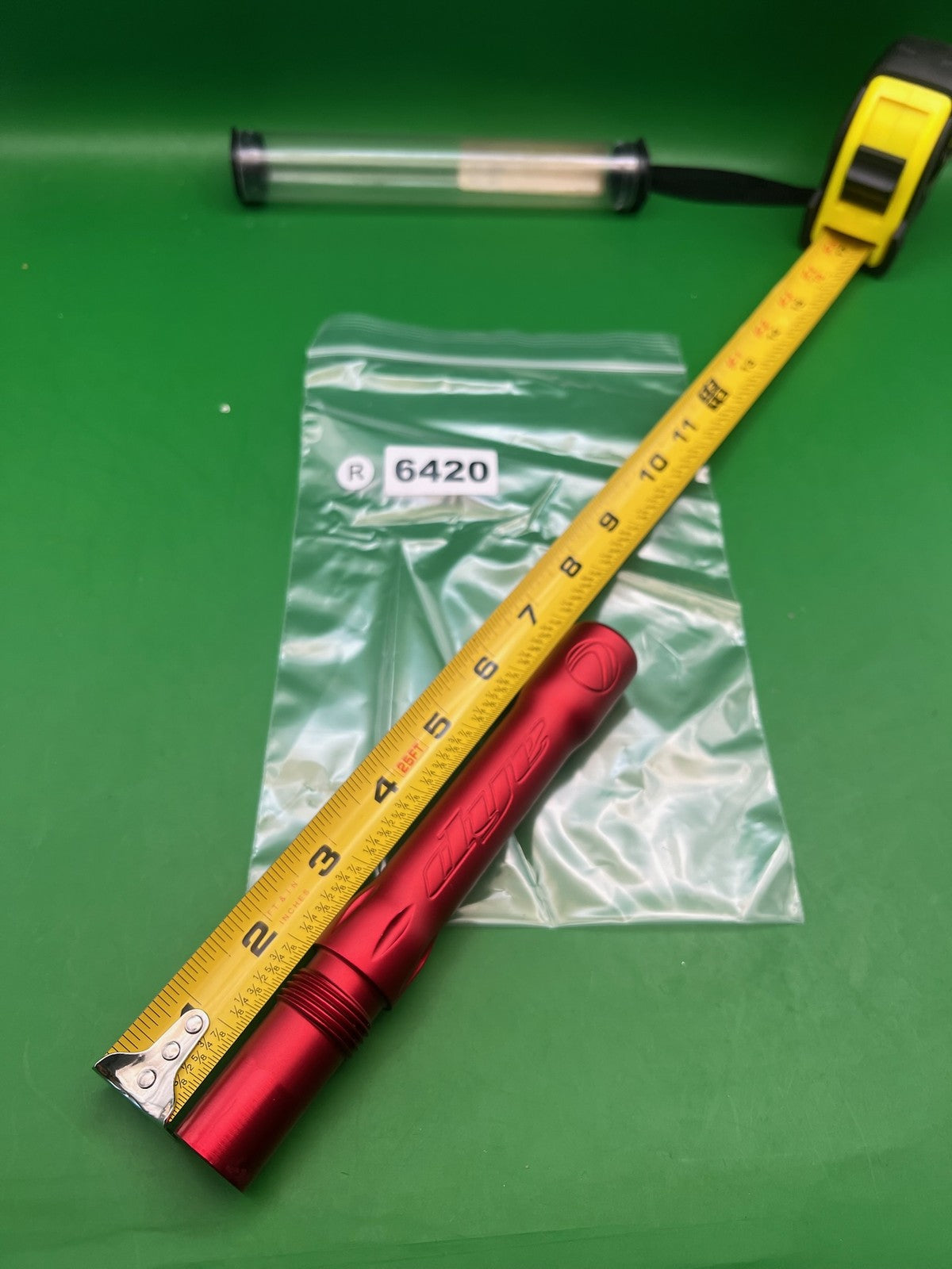 Dye Ultralite Barrel Back Red .689 Angel Threaded - used paintball barrel back - red anno